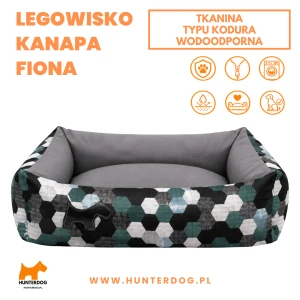 KANAPA / KODURA / PLASTRY MIODU SZARO-NIEBIESKIE / LEGOWISKO FIONA 
