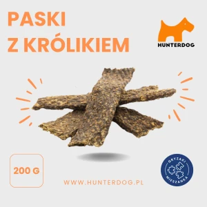 PASKI MIĘSNE Z KRÓLIKIEM / PASKI / 200g / OKOŁO 16 KAWAŁKÓW