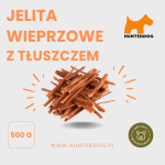 JELITA WIEPRZOWE Z TŁUSZCZEM / PSIE PALUCHY / 500 g / OKOŁO 150 KAWAŁKÓW